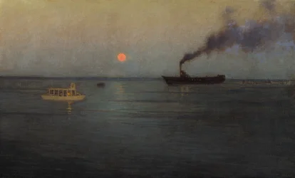Rosy Moon Off Porto de Charleston